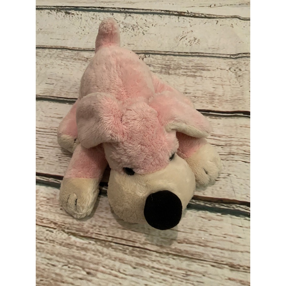 FAO Schwarz Pink Puppy Dog Plush Stuffed Animal Floppy Cream Paws Penelope